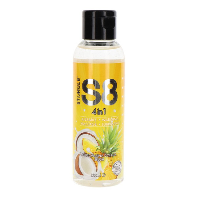 Šildantis masažinis lubrikantas „4 in 1 Dessert Lube Pineapple“, 125 ml