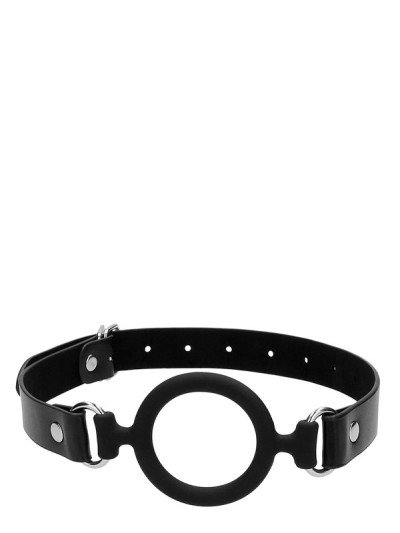 Atviras burnos kaištis „Black & White Ring Gag“