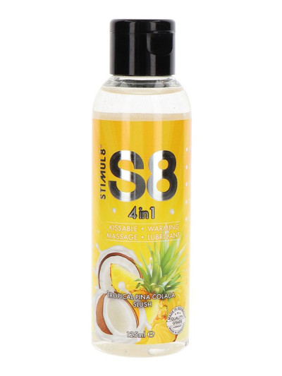 Šildantis masažinis lubrikantas „4 in 1 Dessert Lube Pineapple“, 125 ml